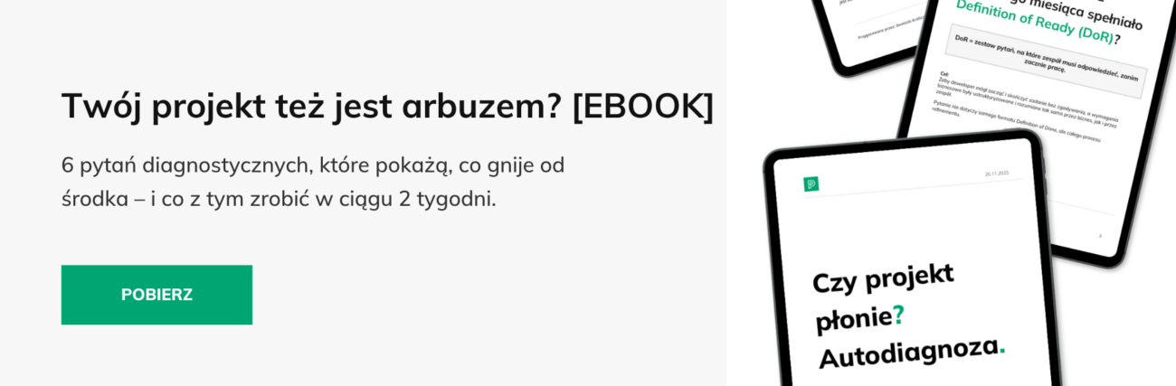 Baner ebook autodiagnoza audyt projektu IT kiedy projekt płonie
