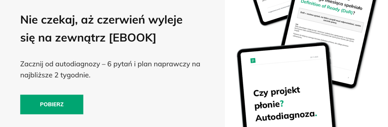 Baner ebook autodiagnoza audyt projektu IT kiedy projekt płonie