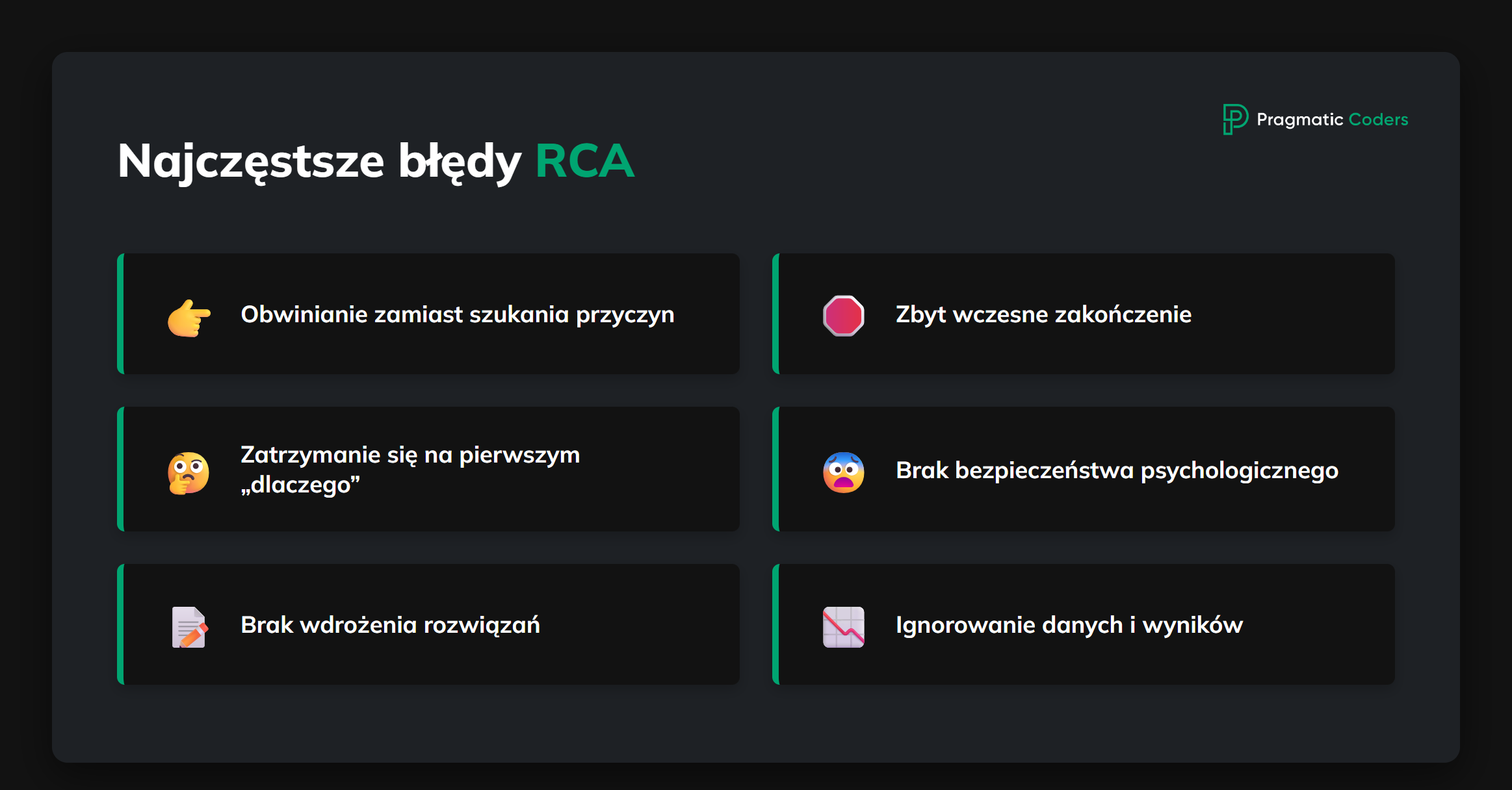 Najczęstsze błędy RCA
