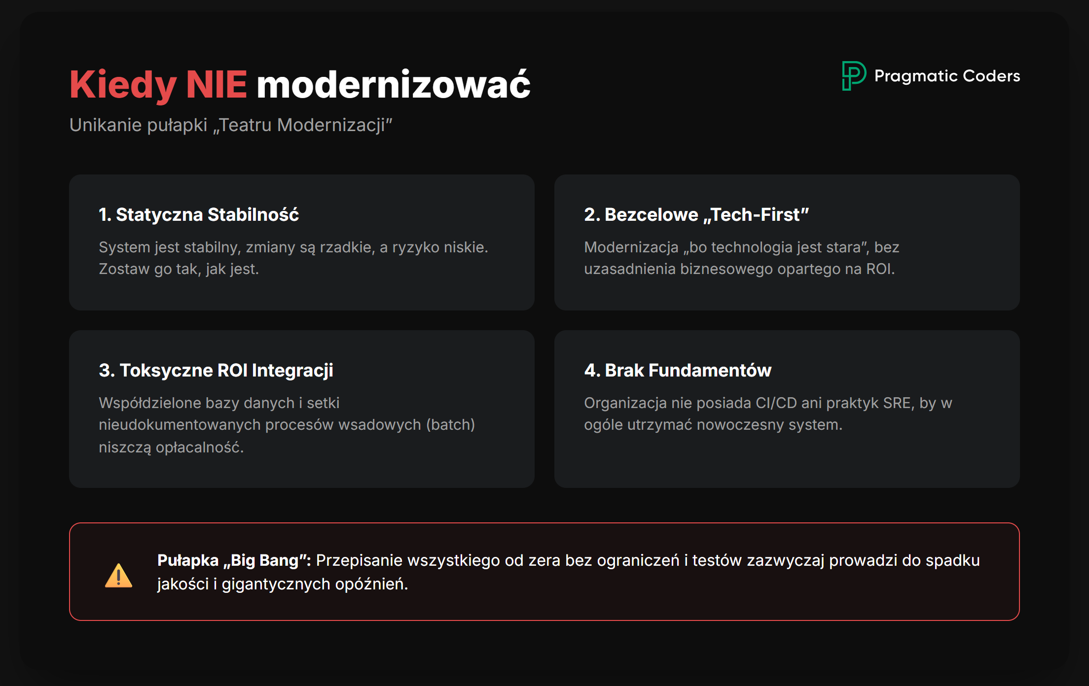 Kiedy nie modernizować systemów legacy