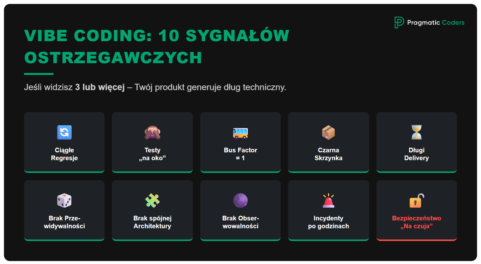 vibe coding - 10 sygnałów ostrzegawczych