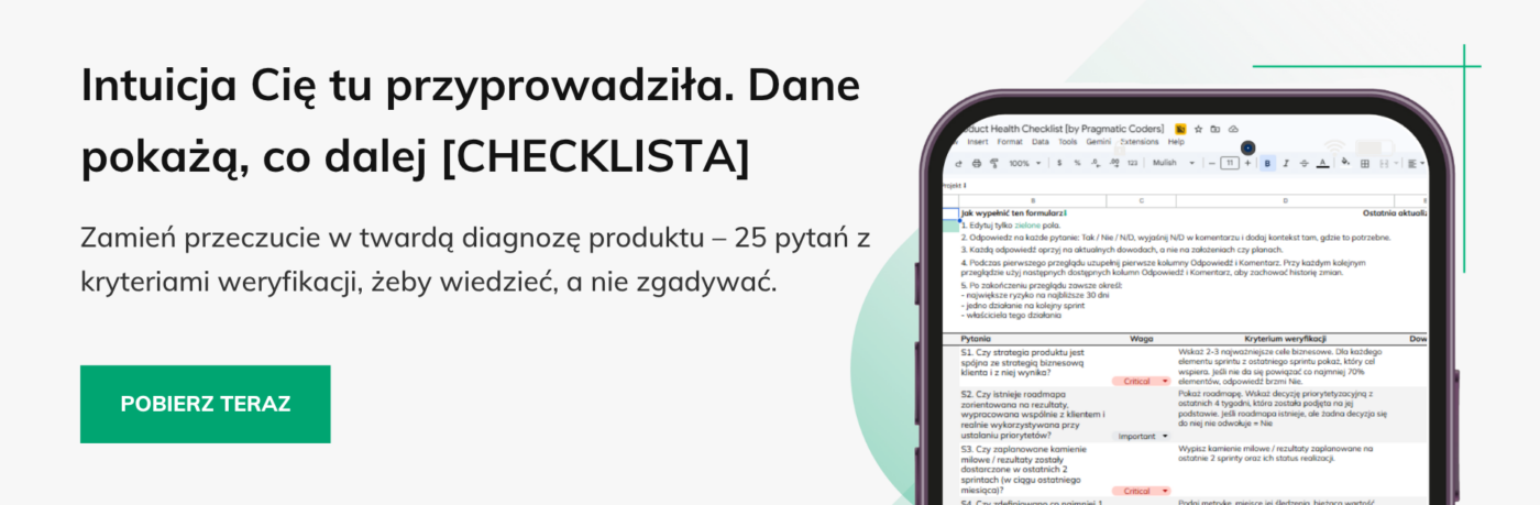 Baner checklista zdrowia produktu pięć czerwonych flag