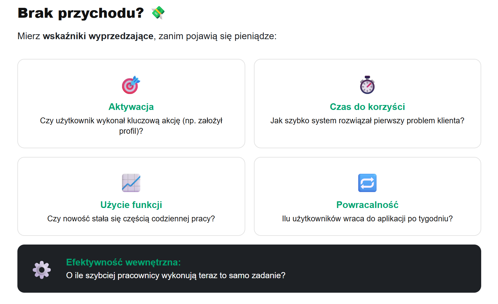 co mierzyć, jeśli ROI nie da się pokazać w pieniądzach