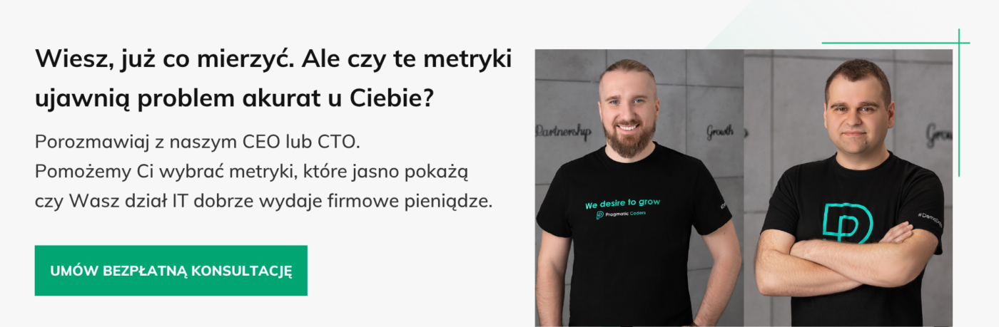 Baner darmowa konsultacja metryki IT dla CFO co mierzyć
