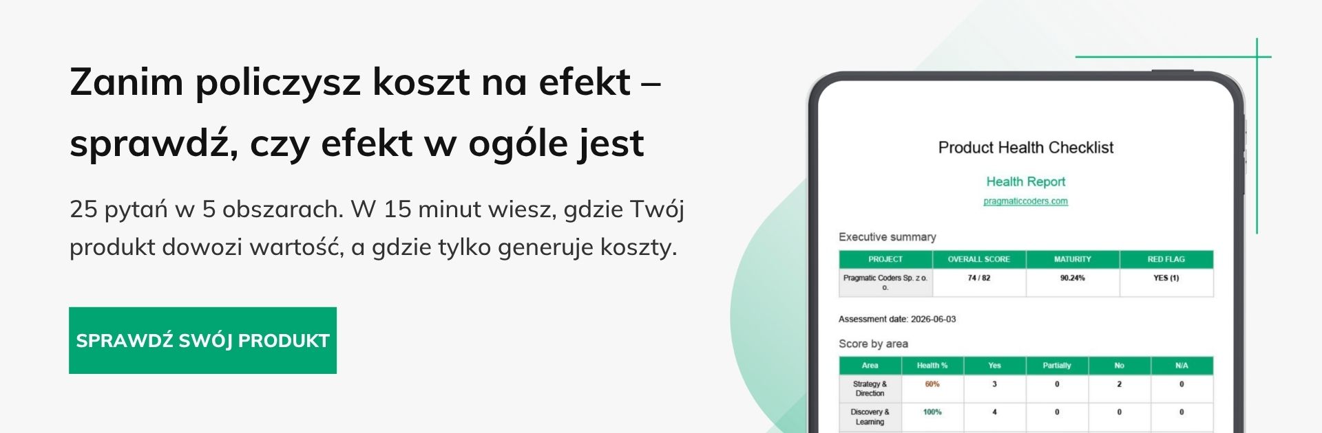 Product Health Checklist - Pillar Page Questions