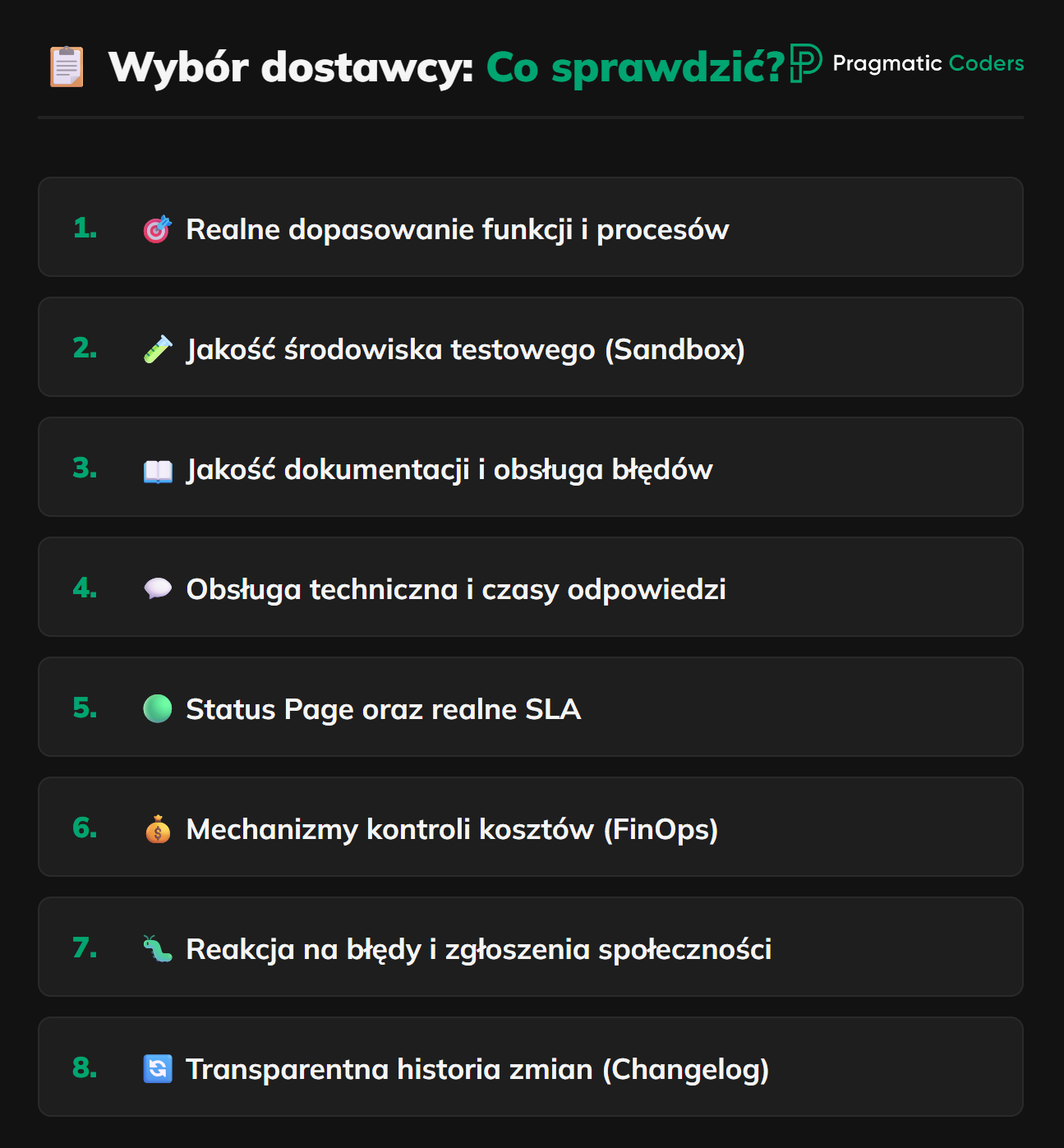 wybór 3rd party providera - co sprawdzić
