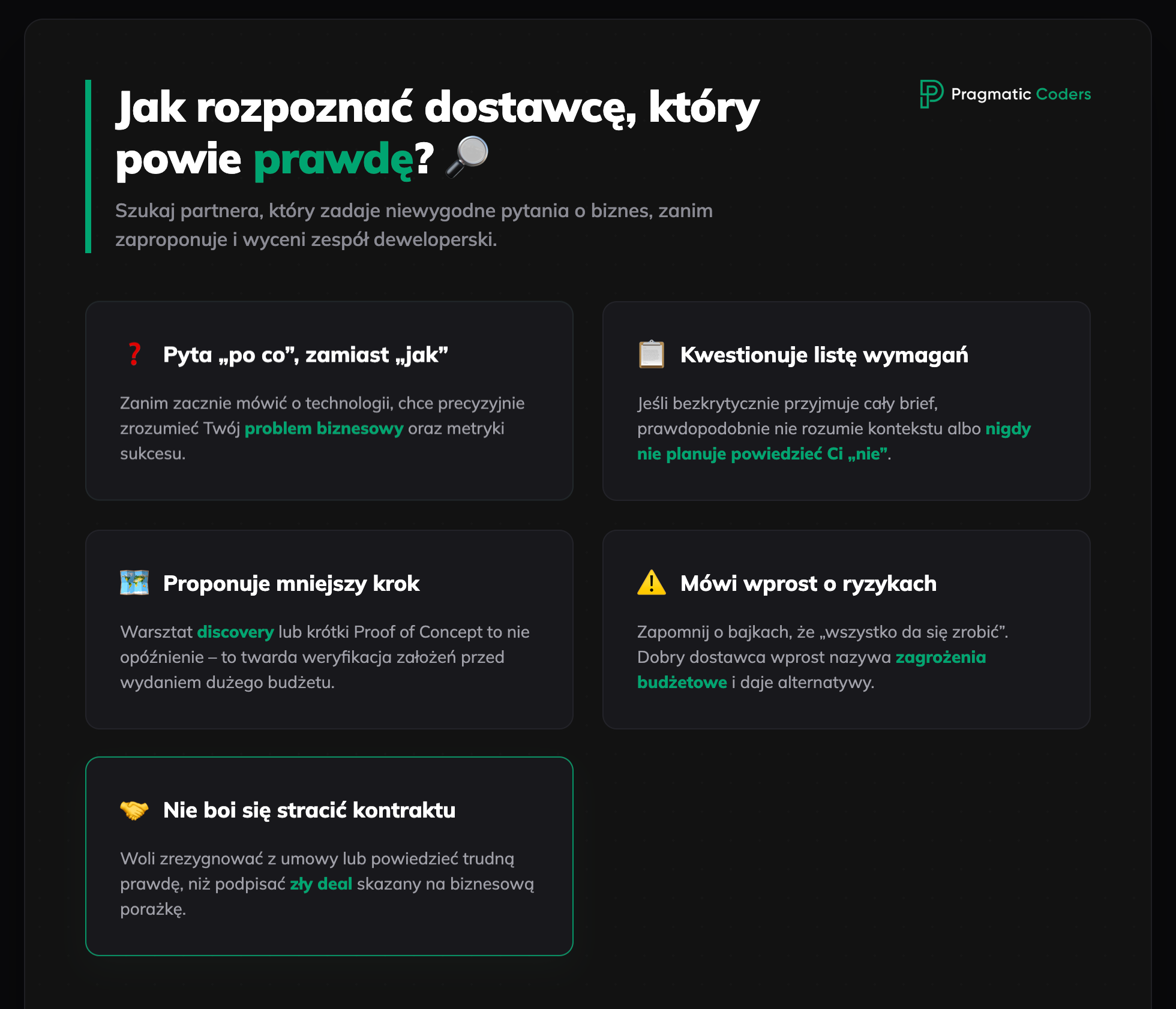 Jak rozpoznać dostawcę, który powie prawdę