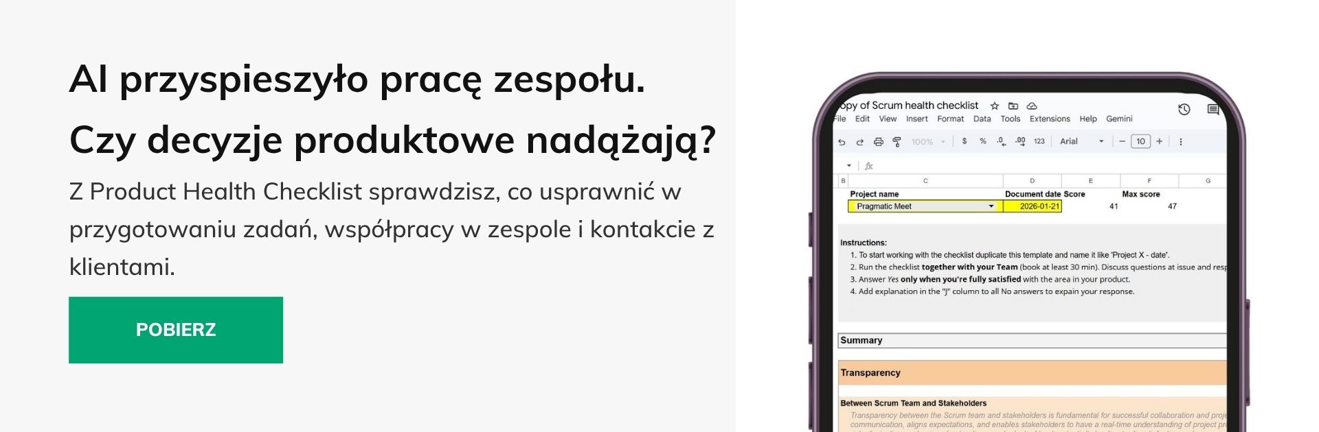 Product Health Checklist